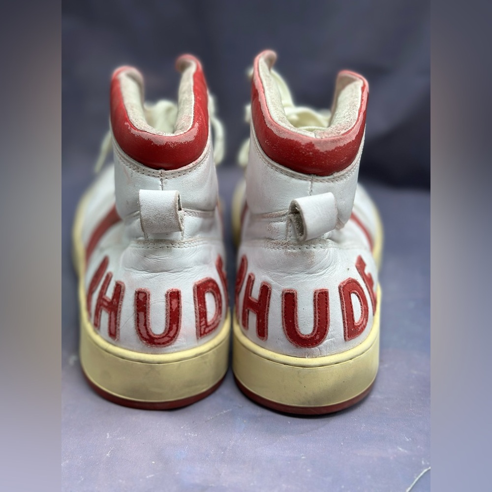 Vintage Rhude Rhecess Hi-Top Shoes Red Men’s Size 9 Italy Leather